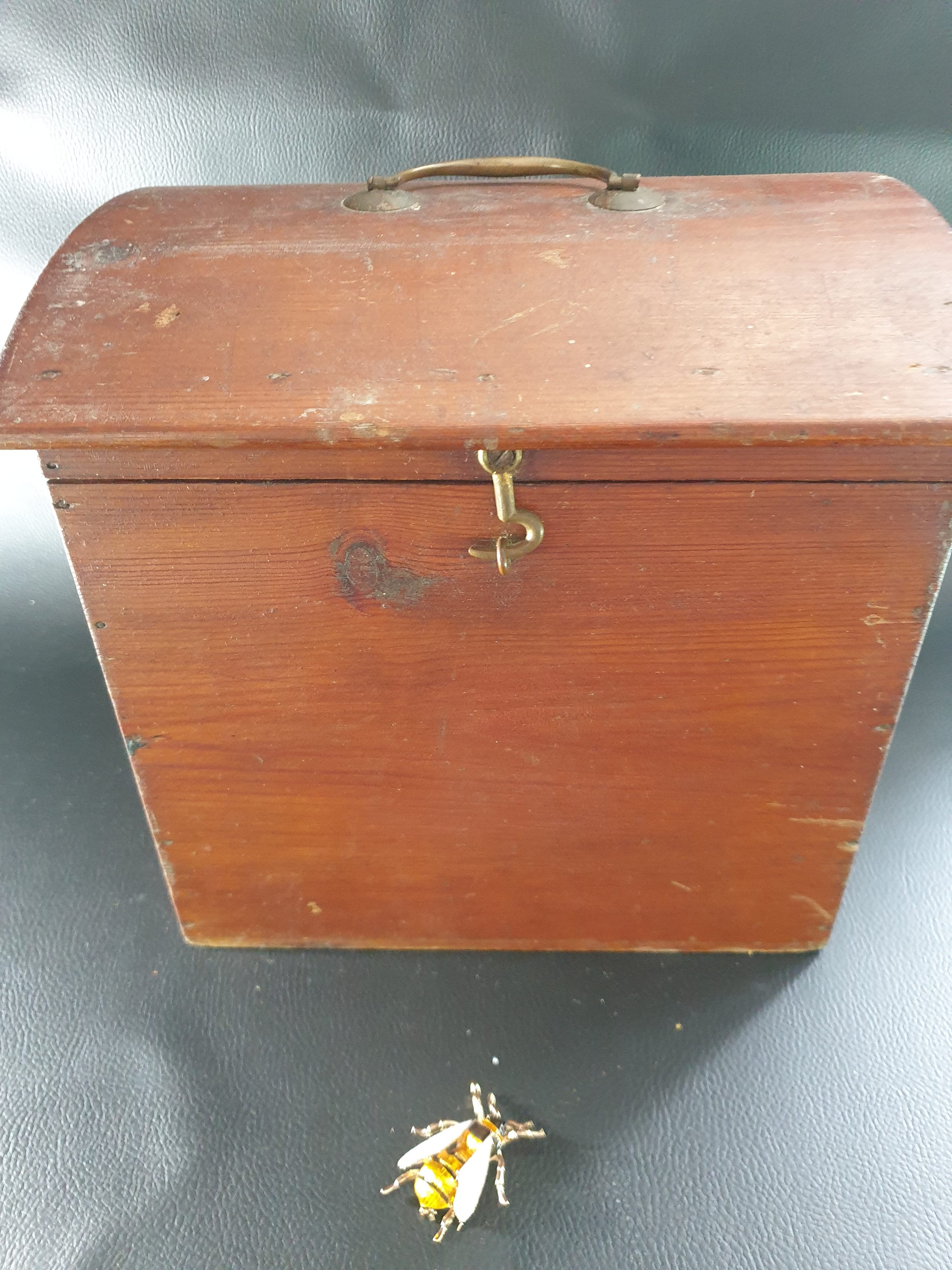 French Antique Wooden Wedding Coiffe Box, 19th Century