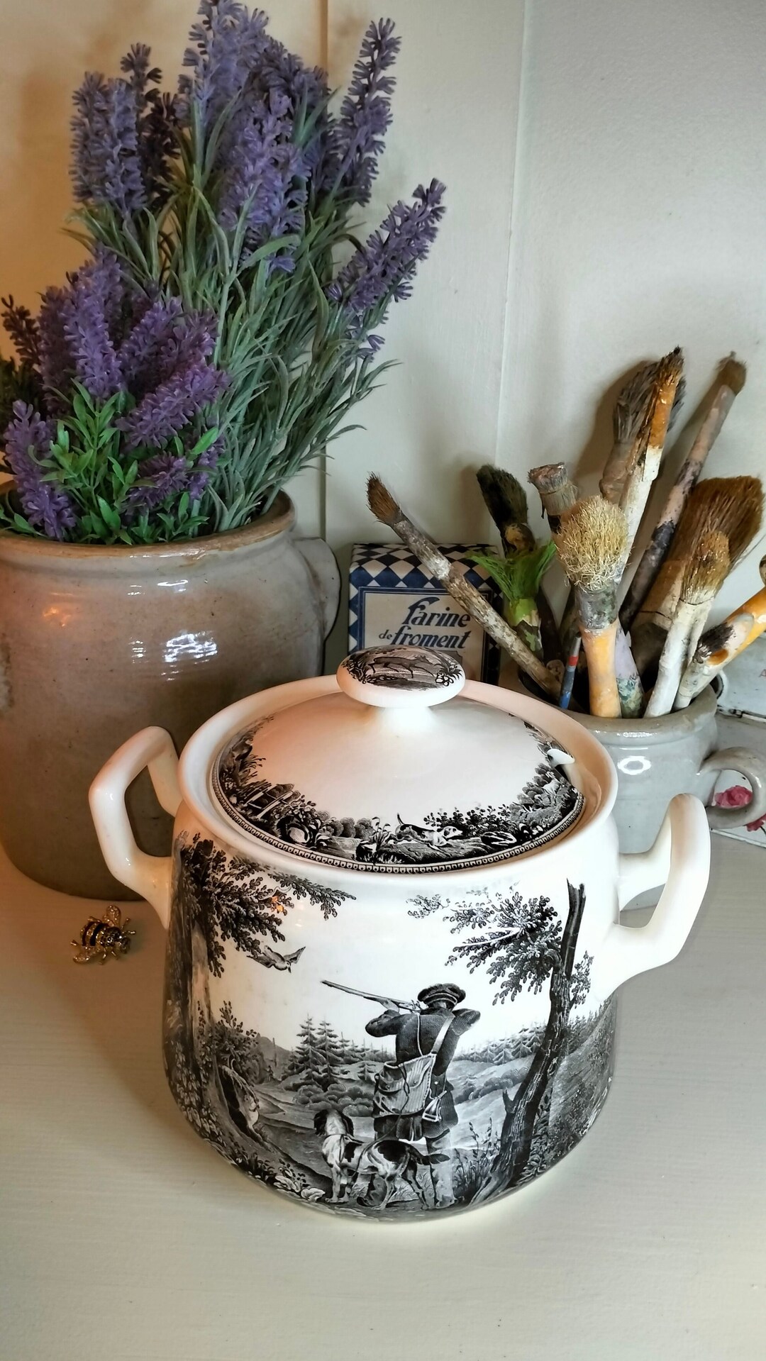 Vintage Porcelain Tureen, Vintage Villeroy and Boch Artemis Soup Tureen