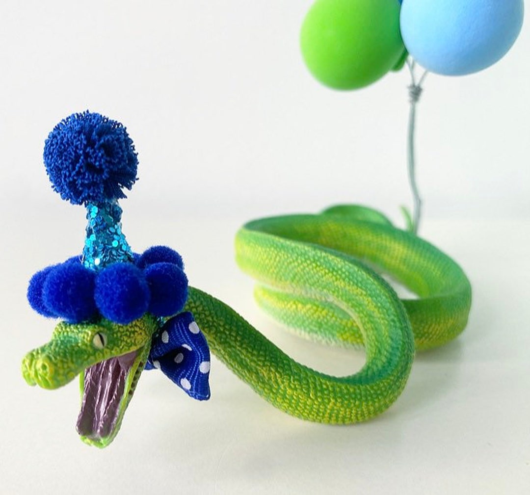 Green Python Cake Topper / Animal Cake Topper / Cake Decoration / Party ...