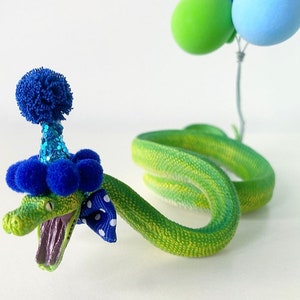 Green Python Cake Topper / Animal Cake topper / Cake Decoration / Party / Birthday / Snake / Cake