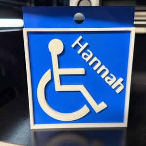 Customizable 3D Printed Handicap Sign for Stroller Custom Handicap Tag Custom Handicap Sign Stroller as Wheelchair Tag Handicap Stroller Tag