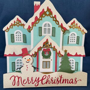 Tröste Weihnachten Karte | Weihnachtshaus-Karte | Einzigartige Premium Handgefertigte Grußkarte | Weihnachtskarte | Handgemachte Weihnachtskarten