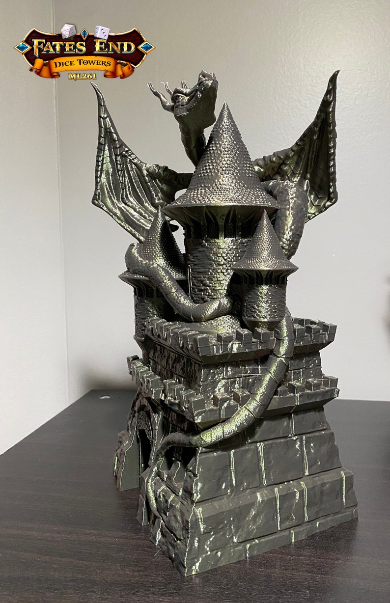 Fates End DM Dungeon Master Dragon Dice Tower 3D Print Dice Etsy