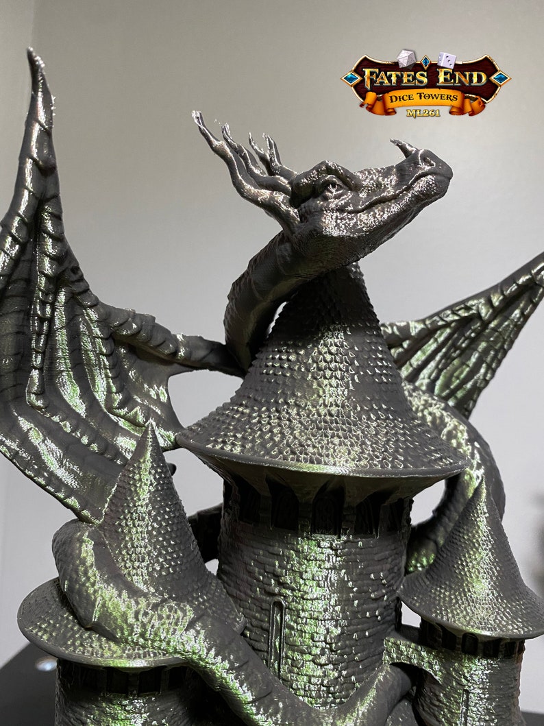 Fates End DM Dungeon Master Dragon Dice Tower 3D Print Dice Etsy