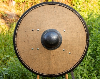 Medieval shield, Viking round shield, Viking armor, Kalkan, Larp shield with new metal unique shield boss!