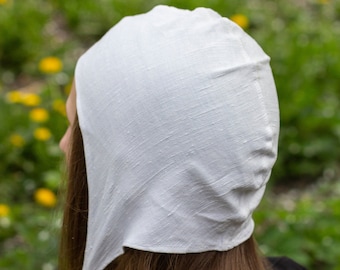 Linen Coif, Medieval Viking Reenactment Hat, Larp Costume