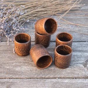 Lot de 6 verres à liqueur médiévaux, tasses à vodka en poterie d'argile faite main, verres à liqueur de taverne viking