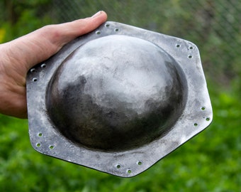 Medieval steel shield boss for reconstruction, Viking Umbo center dome, Shield Elements