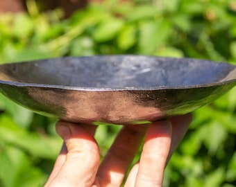 Hand Forged Metal Round Jewelry Dish, Steel Key Bowl, Jewelry Holder, Unique 6th Anniversary Gift For Her, Minimalist Home Decor