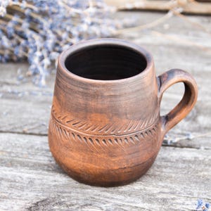 Handmade Medieval Clay Mug, Rustic Tavern Drinkware, Viking Clay Cup, LARP Pottery