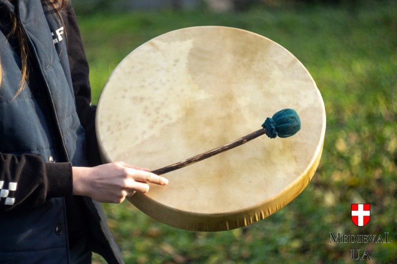 Shaman drum, Tambourines hand drum, Native American Drum, Frame drum, Viking Shaman, Siberian Shamanic drum, Musical Instrument Dark Ages zdjęcie 1