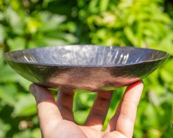 Hand Forged Metal Round Jewelry Dish, Steel Key Bowl, Jewelry Holder, Unique 6th Anniversary Gift For Her, Minimalist Home Decor