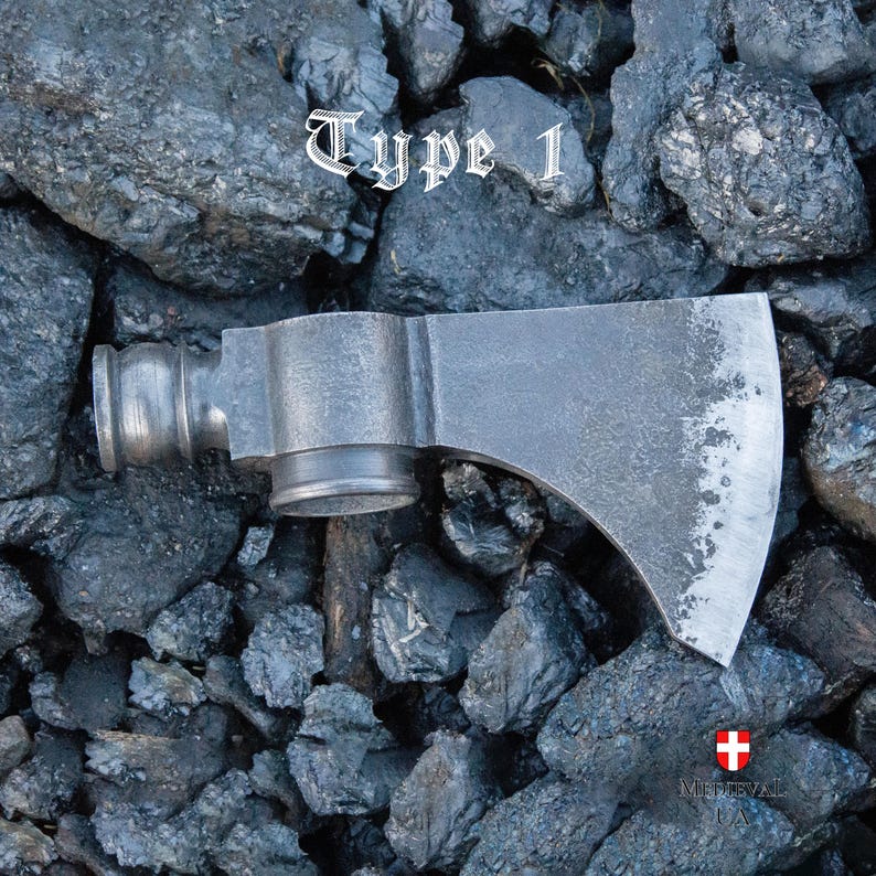 Cabeça de machado tomahawk forjada à mão, machado de aço carbono para atividades ao ar livre, presente para o marido Type 1