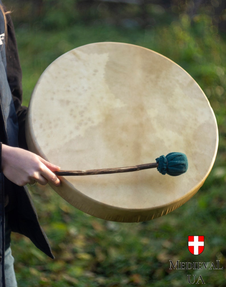 Shaman drum, Tambourines hand drum, Native American Drum, Frame drum, Viking Shaman, Siberian Shamanic drum, Musical Instrument Dark Ages zdjęcie 7