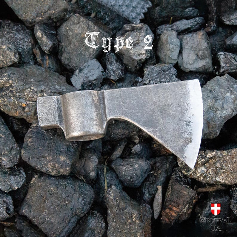 Cabeça de machado tomahawk forjada à mão, machado de aço carbono para atividades ao ar livre, presente para o marido Type 2