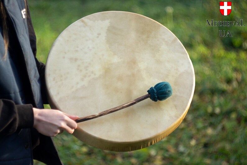 Shaman drum, Tambourines hand drum, Native American Drum, Frame drum, Viking Shaman, Siberian Shamanic drum, Musical Instrument Dark Ages zdjęcie 4