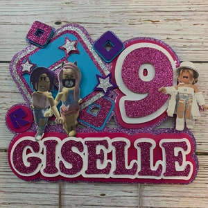 Girl Roblox Cake Topper. Pink Roblox Party Decor. Roblox Girls Birthday Party. Custom Personalized Roblox Cake Topper for Girls