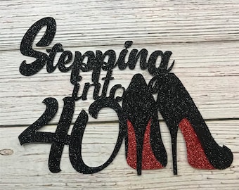 Glamour Shoe Cake Topper: 40th Birthday Party Decorations