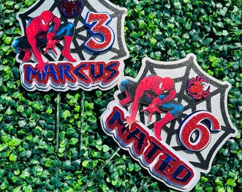 Spider-Man Birthday Cake Topper: Personalized Superhero Party Decor