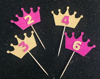 Crown Cupcake Toppers,  Princess Cupcake Toppers