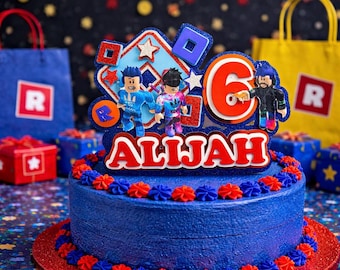 Personalized Roblox Cake Topper: Custom Birthday Party Decor