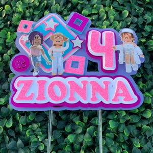 Girl Roblox Cake Topper. Pink Roblox Party Decor. Roblox Girls Birthday Party. Custom Personalized Roblox Cake Topper for Girls