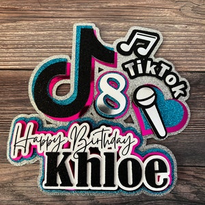 Tik Tok cake topper, Tik Tok topper, Tik Tok inspired cake topper, Social media theme decorations