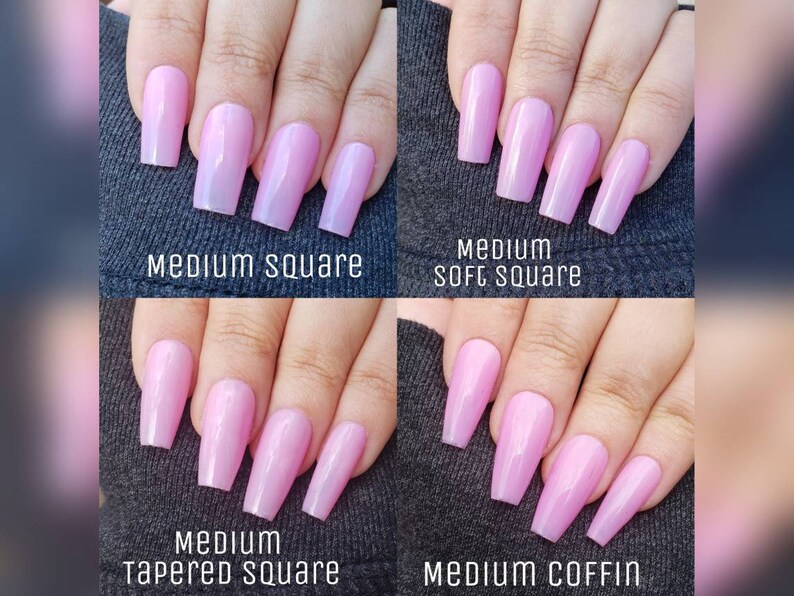 GelX Press on Nails Pink Holographic Ombre Etsy