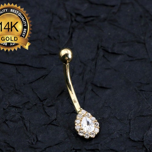 - Sold Individually 14 GA Marquise Chandelier Belly Button Ring 1.6mm 