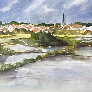 水彩画 原画 テレーズ・タルシゲル「レの島」 