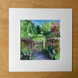 Peinture aquarelle originale le Jardin image 4