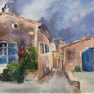 Gemälde Aquarell Originalgemälde Therese Tarsiguel „MARSANNE DROME“