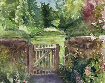 Peinture aquarelle originale ”le Jardin”