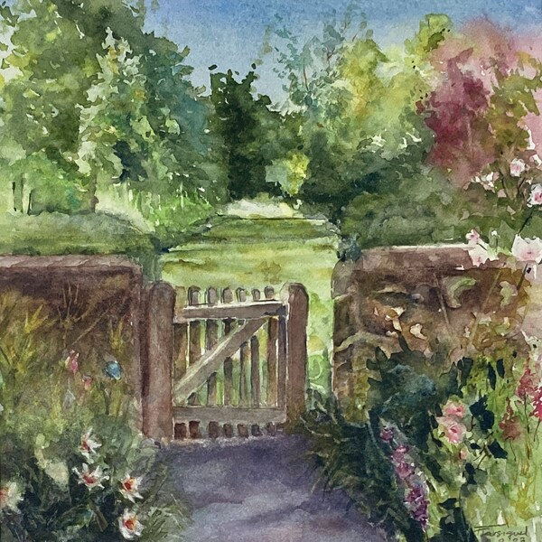 Peinture aquarelle originale ”le Jardin”