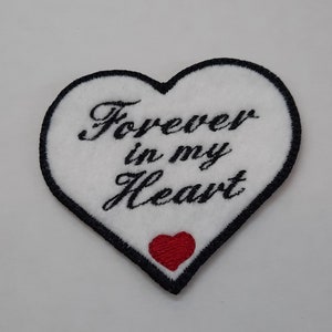 Small Heart memory Patch, Forever in my Heart Patch, Memory patch for bears, Memory patch for sewing, memory patch for pillows, Bulk Patches