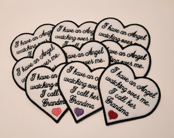 Geborduurde herinneringspatch voor oma: cadeau hartherdenking