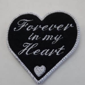 Small Heart Patch, Forever in my Heart Patch, Memory patch for bears, Memory patch for sewing, memory patch for pillows, Bulk Patches
