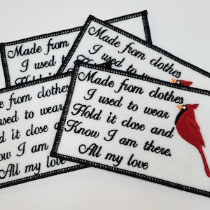 Memory Pillow Patch, This is a shirt Patch, Memory patch for bears, Memory patch for sewing, memory patch for pillows, Bulk Patches
