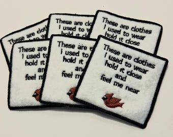 Embroidered Memory Patch for Bears/Pillows (Set of 6)
