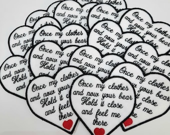 Herz Memory Patch: Gestickter Umarmungs-Shirt-Aufnäher für Bären/Kissen