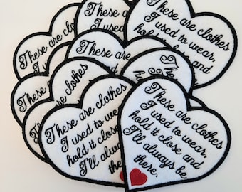 Gesticktes Herz Memory Patch: Aufnäher aus Filz zum Aufnähen