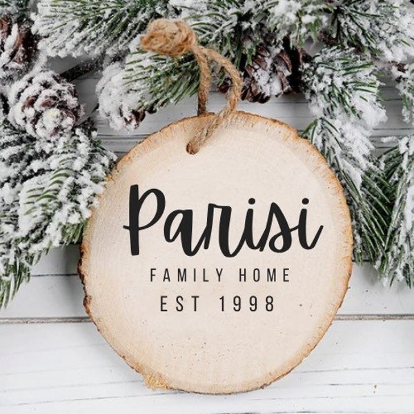 Custom Last Name Family Home Engraved Ornament