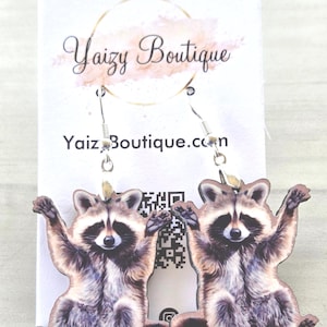 Handmade Cute Raccoon Earrings