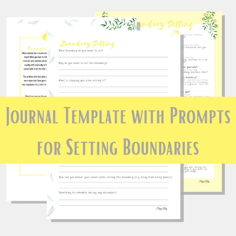 boundary setting journal worksheet etsy