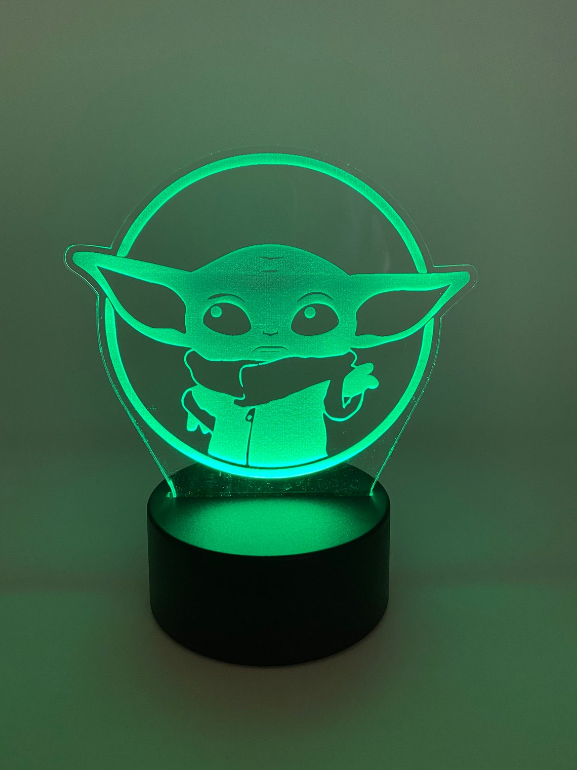 Baby Yoda 3D LED Lamp / Multi Color / Illusion Laser Cut Art / Etsy