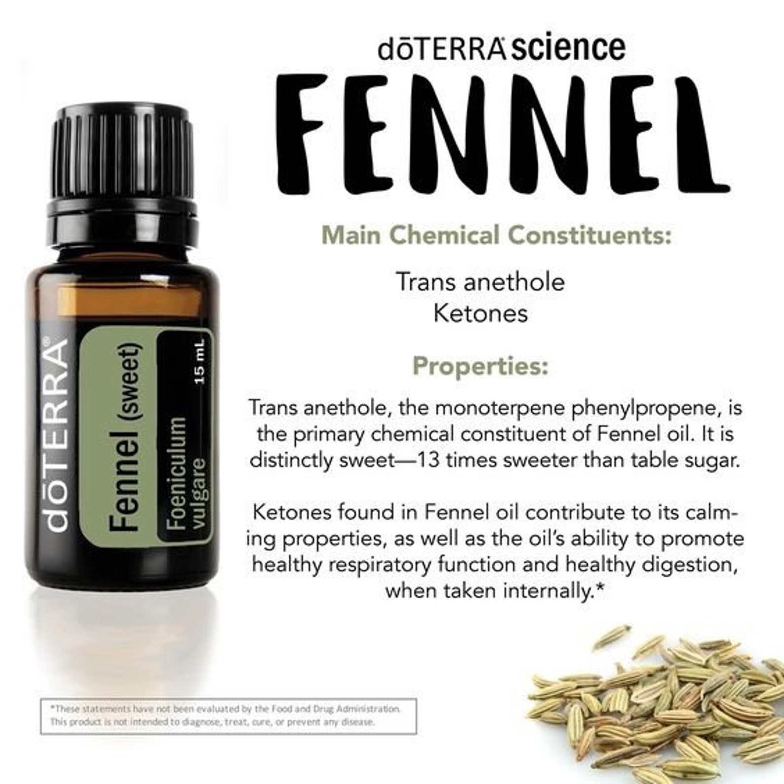 Doterra Fennel sweet Essential Oil 15ml Foeniculum Vulgare Etsy