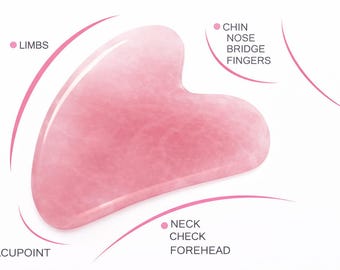 Gua Sha en quartz rose, pierre de massage faciale en jade serpentine