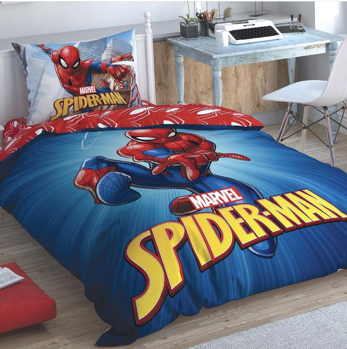 Marvel Spider-Man Web Blue Bed Blanket Twin 