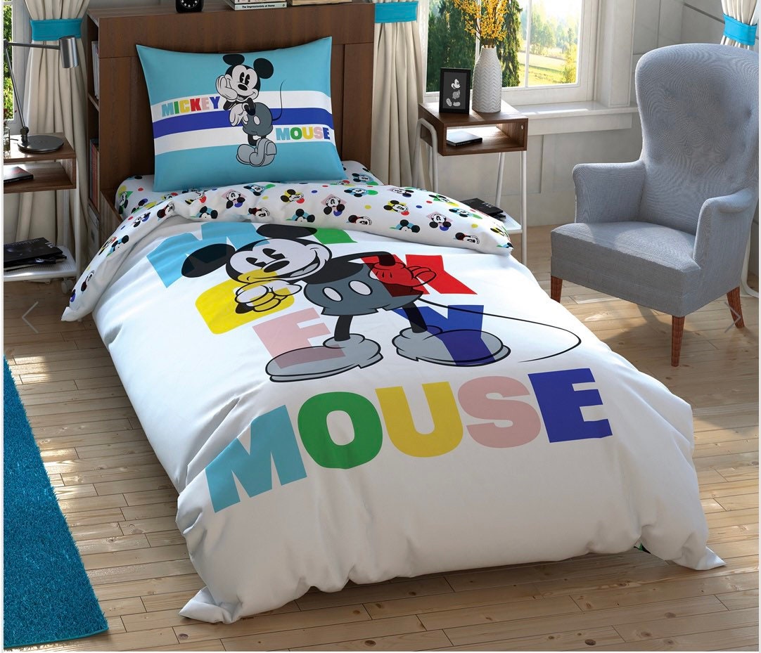 Mickey Mouse Twin Bedding - Etsy
