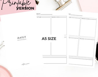 Daily Devotional on 1 page printable insert A5 size